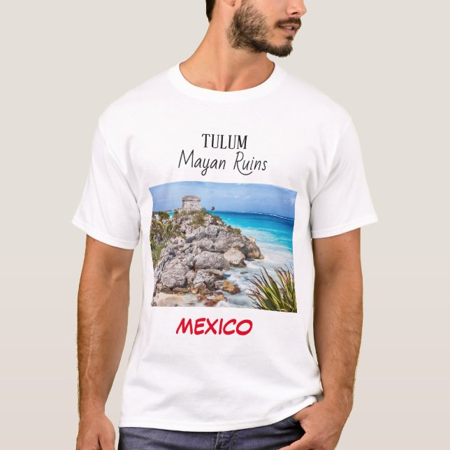 Tulum Mayan ruina blanco camiseta de México (Anverso)