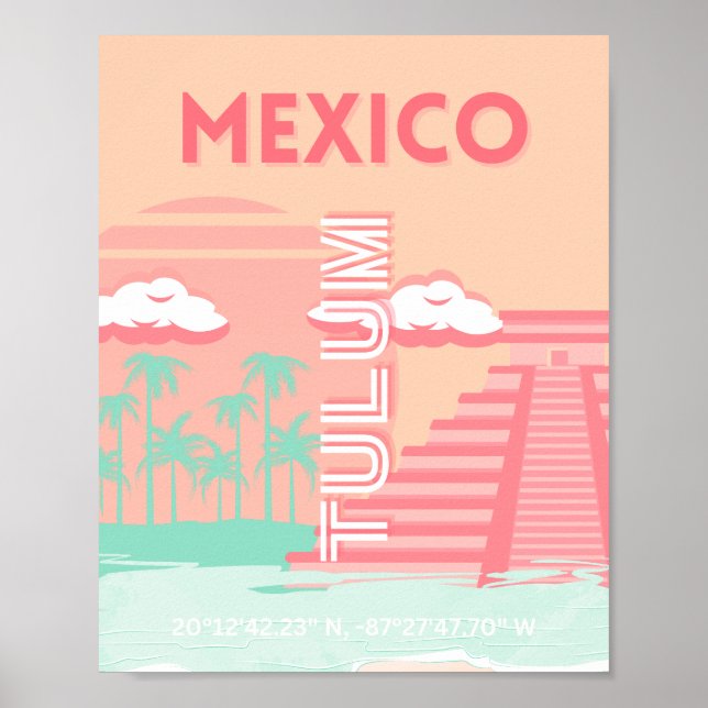 Tulum, México, arte de viajes (Frente)