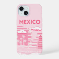 Tulum, México, arte de viajes, arte rosa