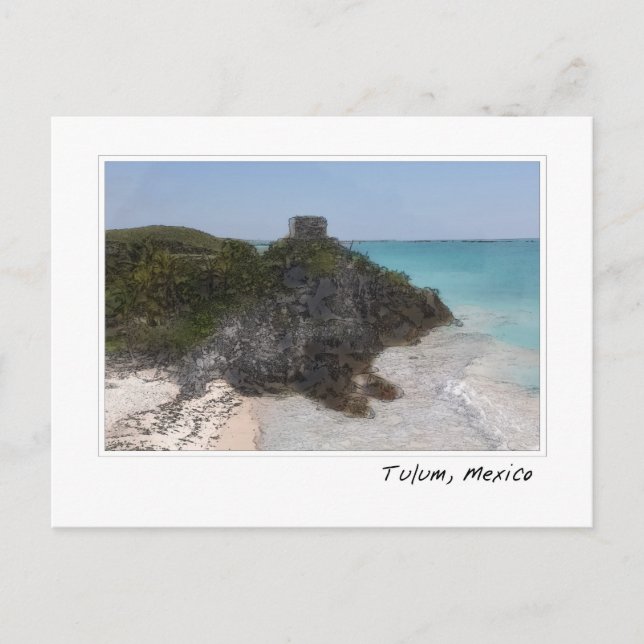 Tulum Mexico Postal de la Ruina Maya (Anverso)