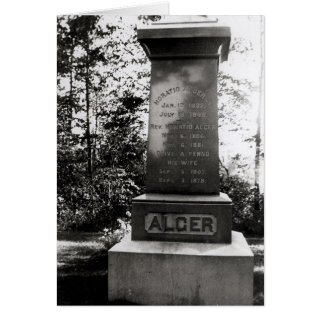 Tumba de Horatio Alger en Natick, Massachusetts (Frente)