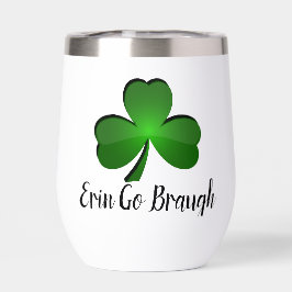 Tumblador de Vino Termal de Diseño de Shamrock