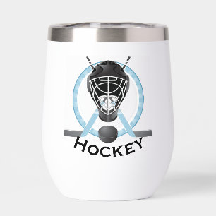 Tumblador de vino térmico de diseño de hockey