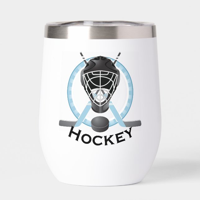 Tumblador de vino térmico de diseño de hockey (Trasero)