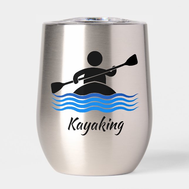 Tumblador de vino térmico de diseño de Kayak (Frente)