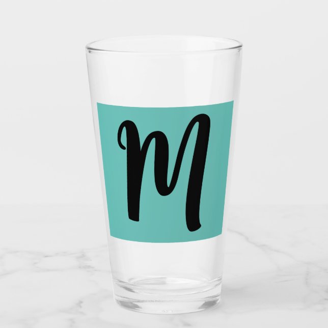 TUMBLEO AZUL DE VIDRIO MONOGRAM (Anverso)