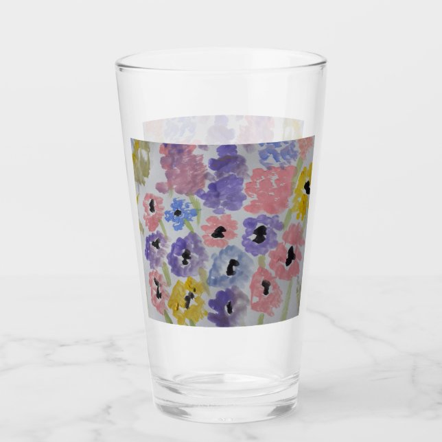 Tumbler de cristal de flores silvestres de verano (Anverso)