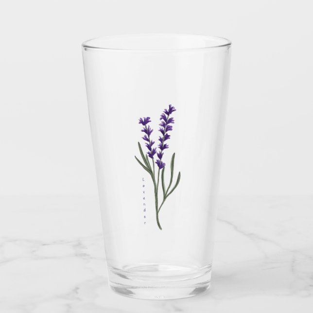 Tumbler de cristal de lavanda (Anverso)