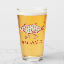 Tumbler de cristal de pescado para caminar medieva