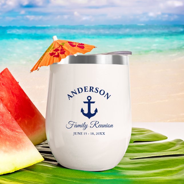 Tumbler de la unión de la familia del Anchor Azul  (Customize to change text size or text style.)