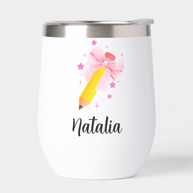 Tumbler de profesor personalizado con nombre - Wi  (Izquierdo)