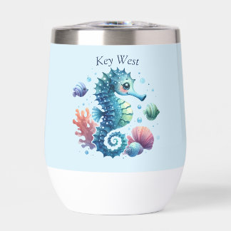 Tumbler de verano de caballito de mar personalizad