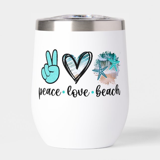 Tumbler de vida costera - Paz, Amor y Playa (Frente)