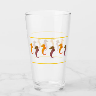 Tumbler de vidrio - Caballos de mar Naranja y marr
