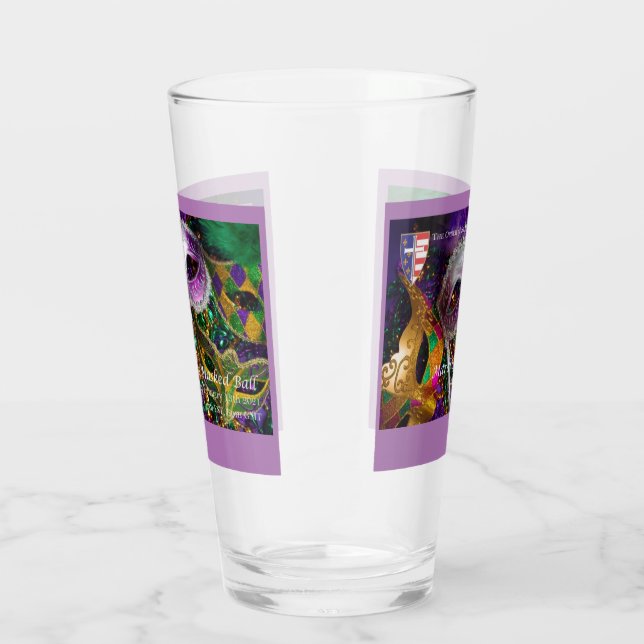 Tumbler de vidrio conmemorativo de Mardi Gras #1 (Derecha)