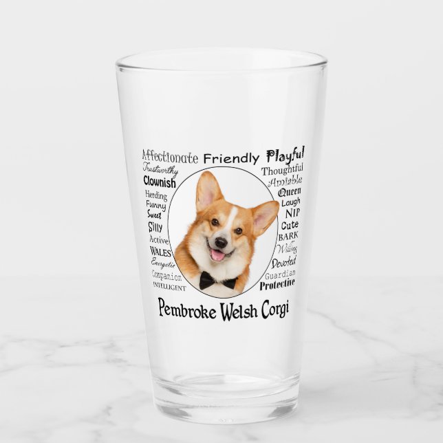 Tumbler de vidrio Corgi Traes (Anverso)