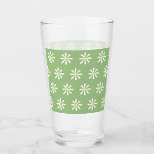 Tumbler de vidrio Daisy Dainty (Sage Green & White