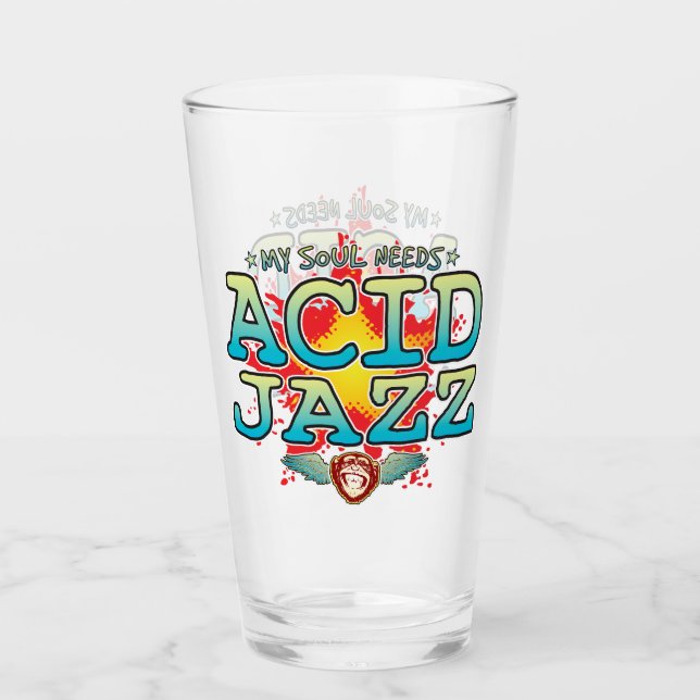 Tumbler de vidrio de Alma de Jazz Ácido (Anverso)