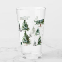 Tumbler de vidrio de árbol de fibromas festivo