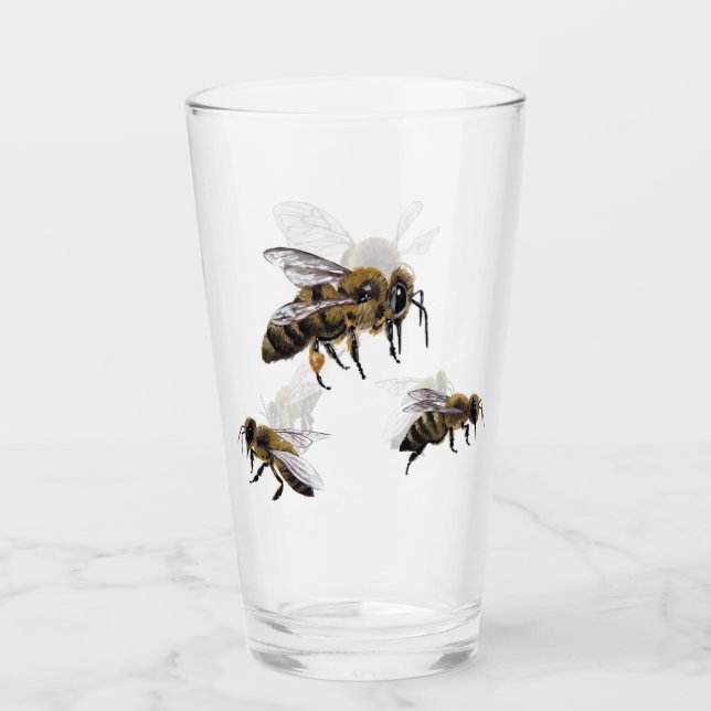 Tumbler de vidrio de bebete de miel (Anverso)
