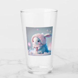 Tumbler de vidrio de conejo de invierno