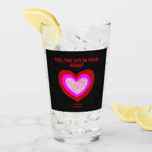 Tumbler de vidrio de corazón alegre