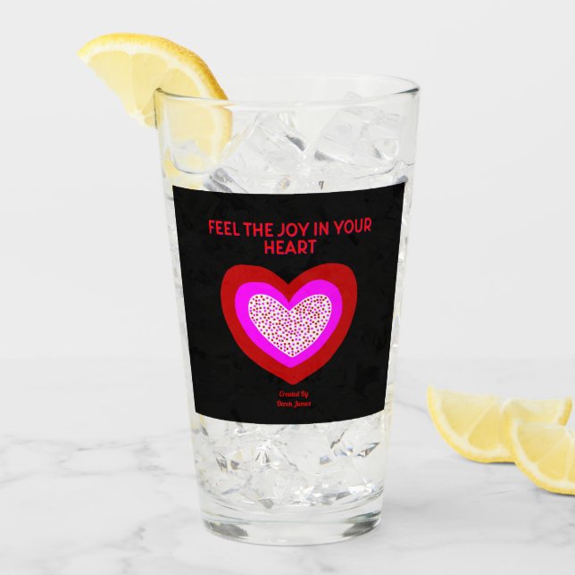 Tumbler de vidrio de corazón alegre (Anverso (hielo))