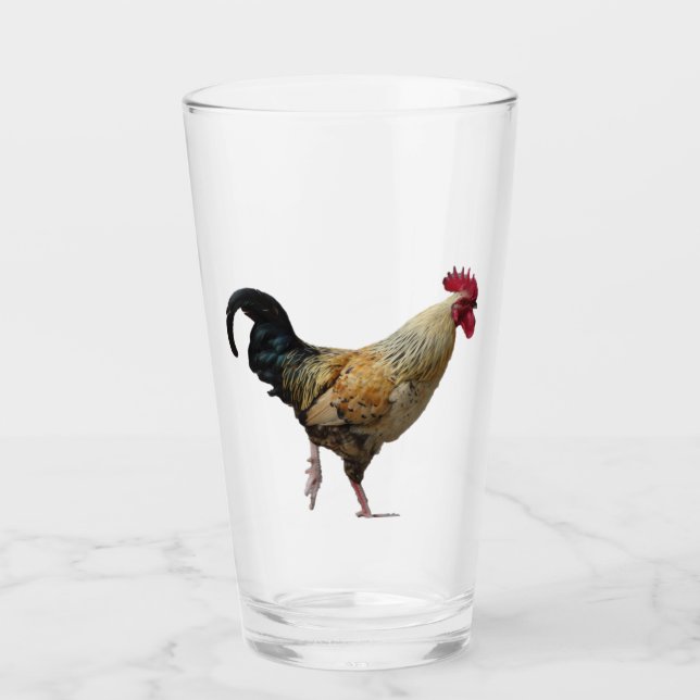 Tumbler de vidrio de gallo (Anverso)
