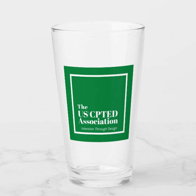 Tumbler de vidrio de la Asociación CPTED de Estado (Anverso)
