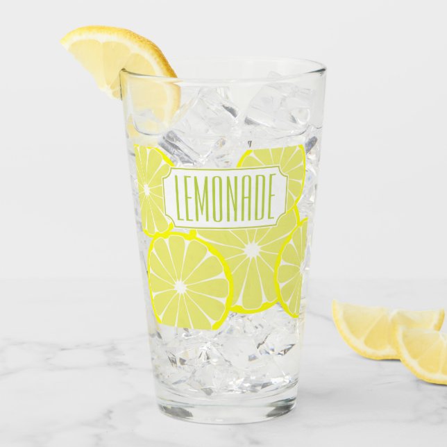 Tumbler de vidrio de lona de lemonade (Anverso (hielo))