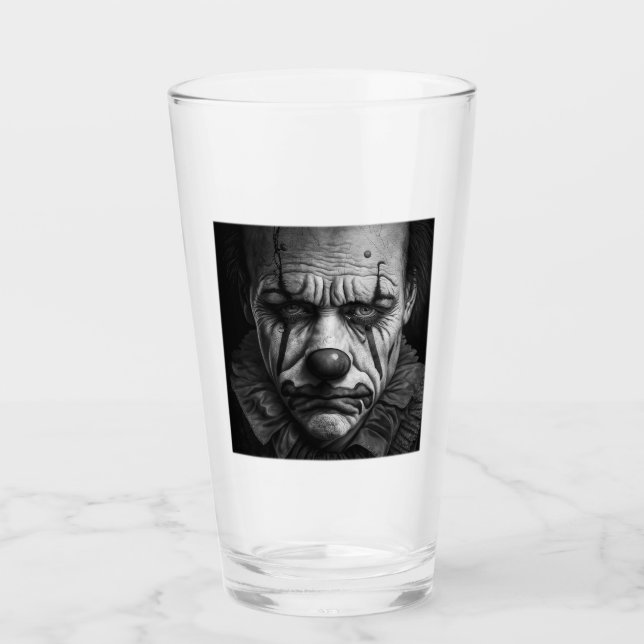 Tumbler de vidrio de Payaso Triste (Anverso)