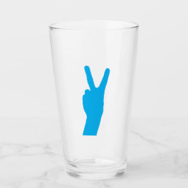 Tumbler de vidrio de paz y victoria