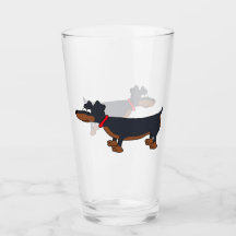 Tumbler de vidrio de perro de Dachshund Personaliz