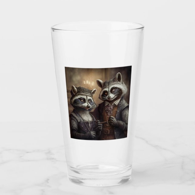 Tumbler de vidrio de Raccoons de gótico (Anverso)