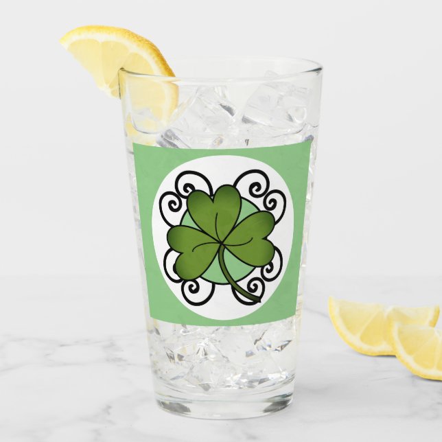Tumbler de vidrio de Shamrock (Anverso (hielo))