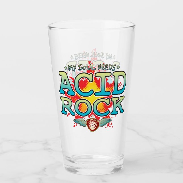 Tumbler de vidrio de Soul de Rock Ácido (Anverso)