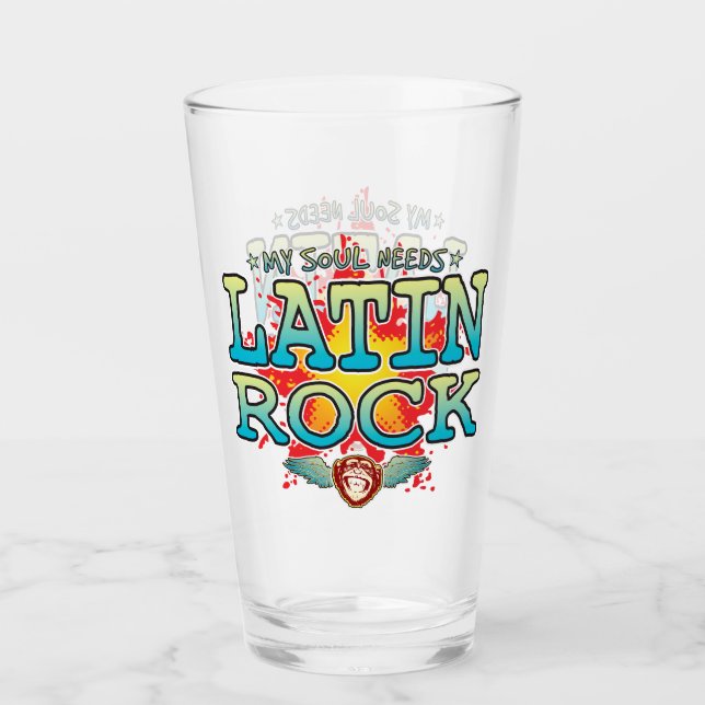 Tumbler de vidrio de Soul de Rock Latino (Anverso)