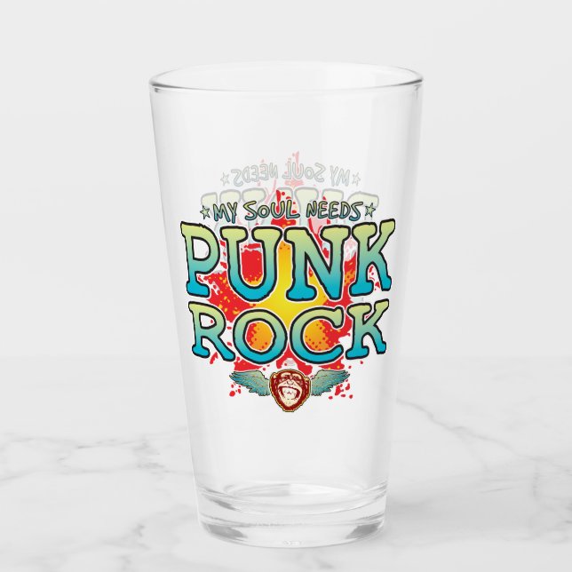Tumbler de vidrio de Soul Rock punk (Anverso)