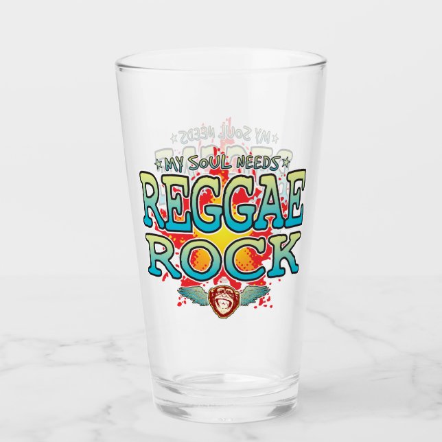 Tumbler de vidrio de Soul Rock Reggae (Anverso)