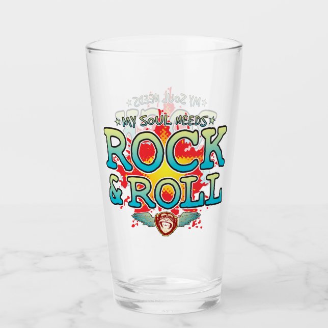 Tumbler de vidrio de Soul Rock & Roll (Anverso)