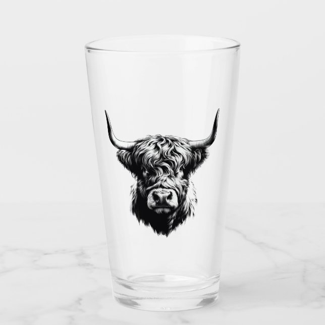 Tumbler de vidrio de toro Highland (Anverso)