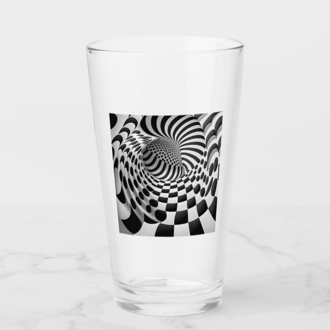 Tumbler de vidrio de túnel de Op Art (Anverso)
