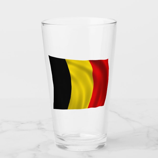 Tumbler de vidrio del orgullo belga - Bandera naci (Anverso)