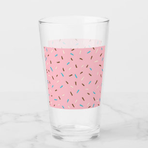 Tumbler de vidrio Dulce Sprinkles (Rosa de fresa)