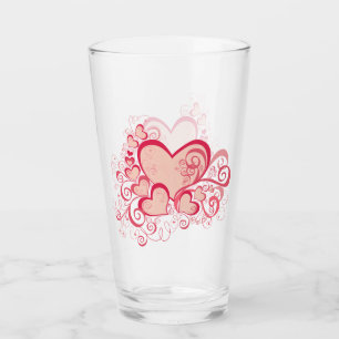 Tumbler de vidrio el día de San Valentín
