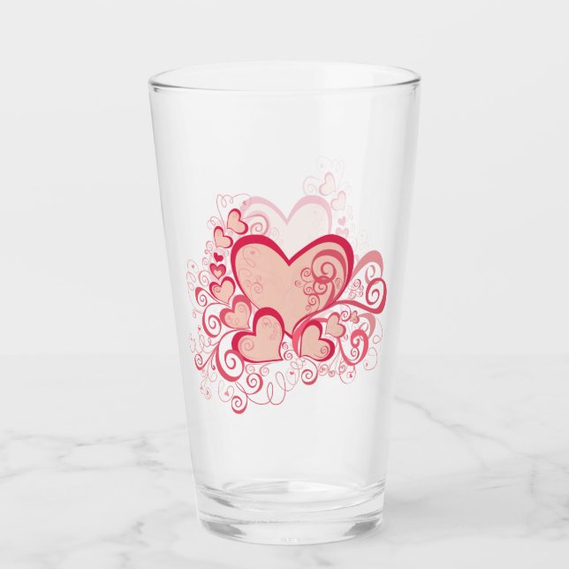 Tumbler de vidrio el día de San Valentín (Anverso)