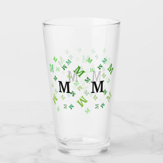Tumbler de vidrio - Letras despedazadas en verde