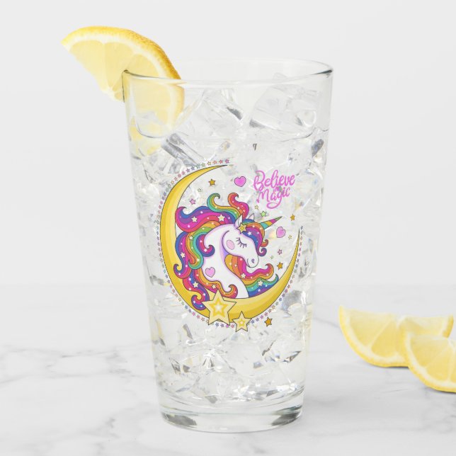 Tumbler de vidrio mágico de Unicorn (Anverso (hielo))