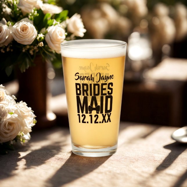 Tumbler de vidrio para Boda de dama de honor perso (Perfect bridesmaid keepsake glass. Just add her name and your wedding date.)