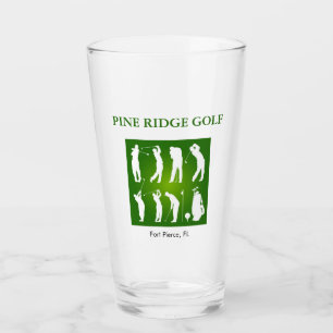 Tumbler de vidrio personalizado del campo de golf